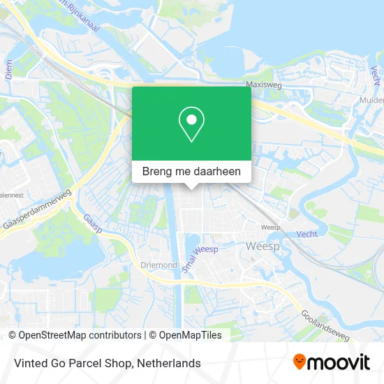 Vinted Go Parcel Shop kaart