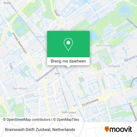 Brainwash Delft Zuidwal kaart