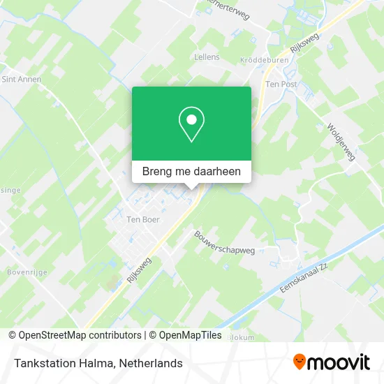 Tankstation Halma kaart