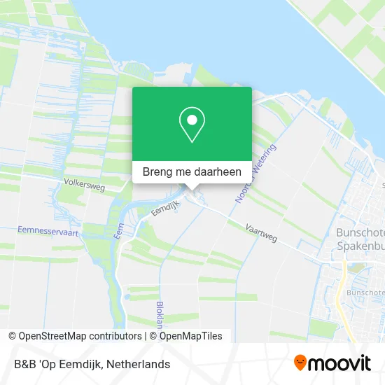 B&B 'Op Eemdijk kaart