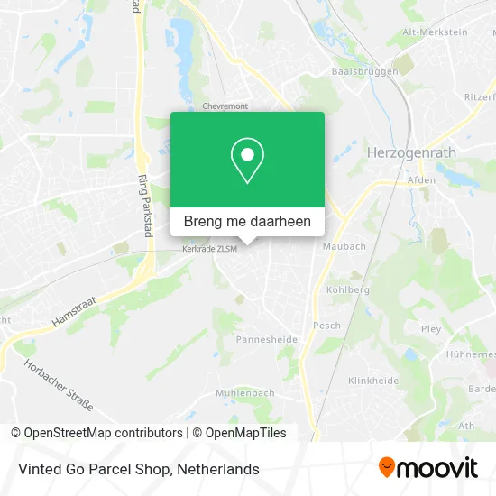 Vinted Go Parcel Shop kaart