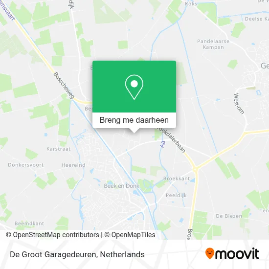 De Groot Garagedeuren kaart