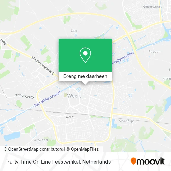 Party Time On-Line Feestwinkel kaart