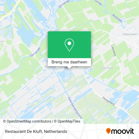 Restaurant De Kluft kaart