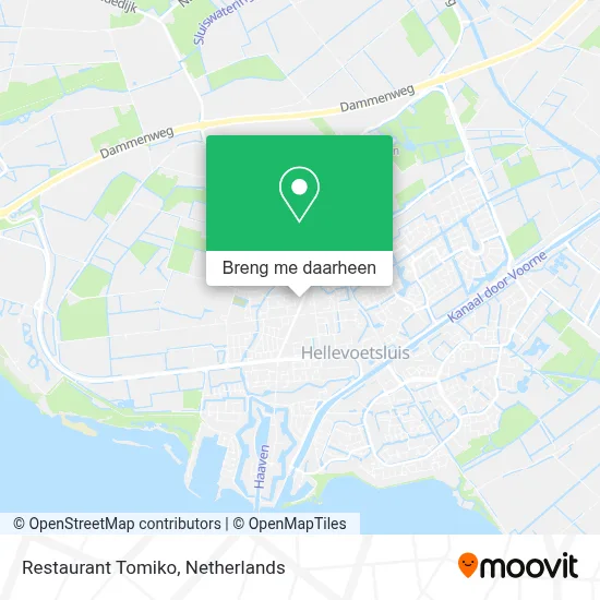 Restaurant Tomiko kaart