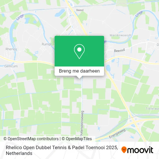 Rhelico Open Dubbel Tennis & Padel Toernooi 2025 kaart