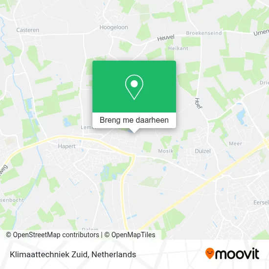Klimaattechniek Zuid kaart