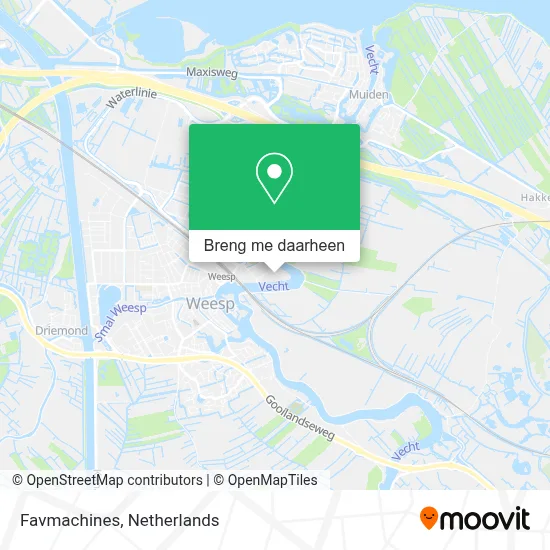 Favmachines kaart