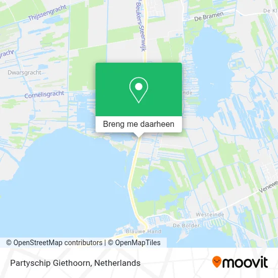 Partyschip Giethoorn kaart