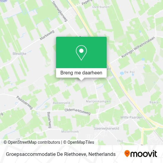 Groepsaccommodatie De Riethoeve kaart