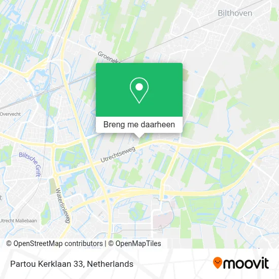 Partou Kerklaan 33 kaart