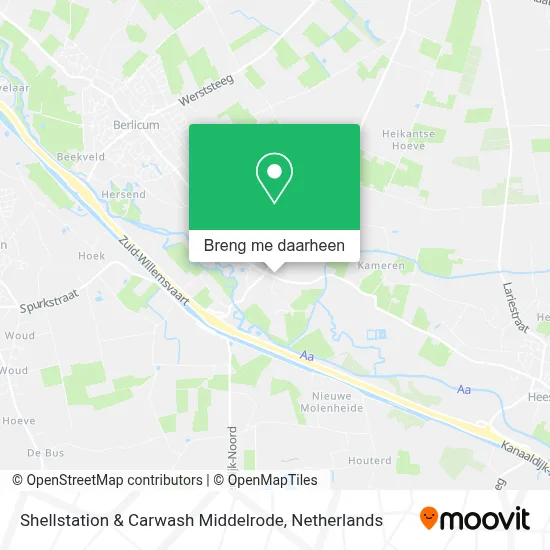 Shellstation & Carwash Middelrode kaart
