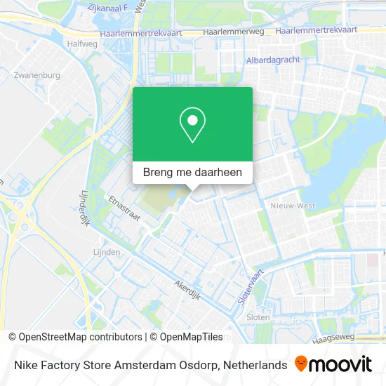 Nike Factory Store Amsterdam Osdorp kaart