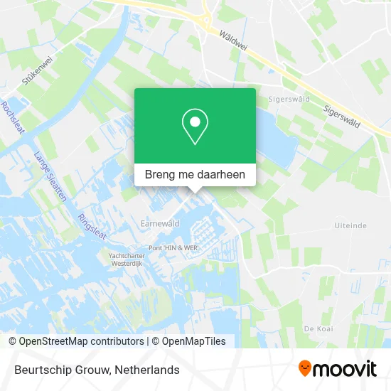 Beurtschip Grouw kaart