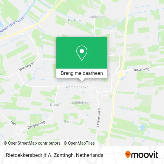 Rietdekkersbedrijf A. Zantingh kaart