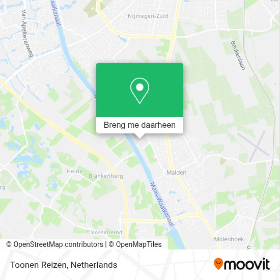 Toonen Reizen kaart