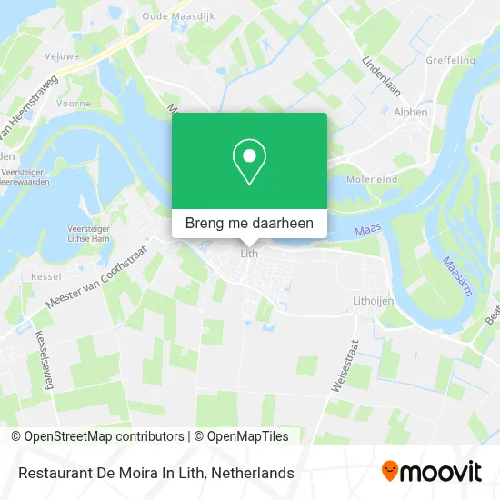 Restaurant De Moira In Lith kaart