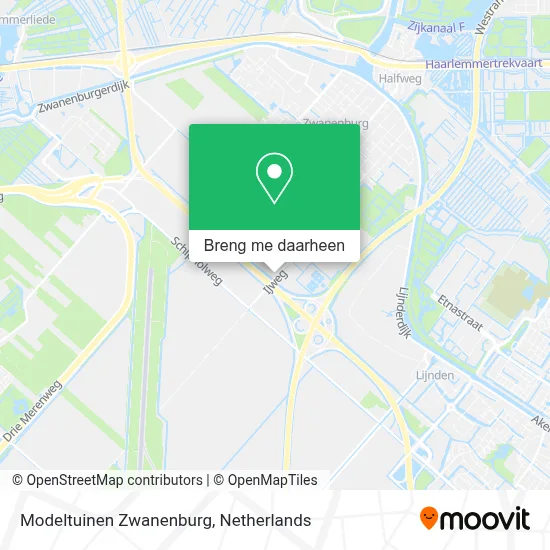 Modeltuinen Zwanenburg kaart
