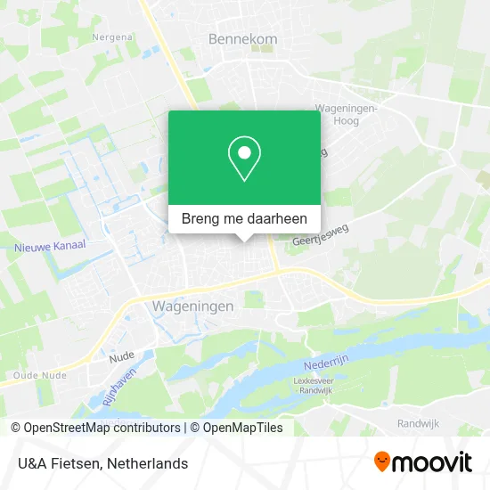 U&A Fietsen kaart