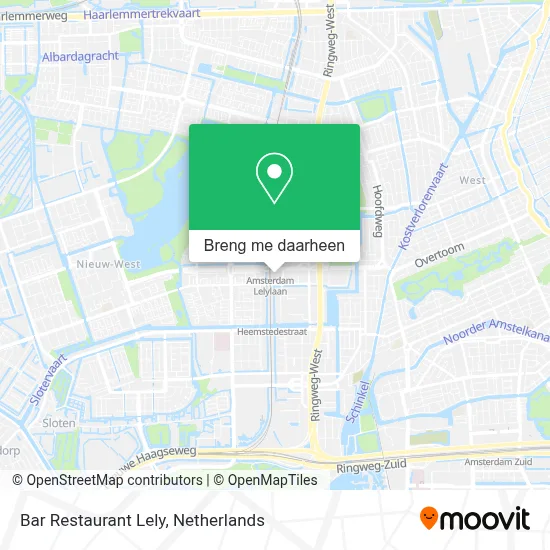 Bar Restaurant Lely kaart