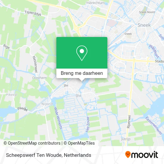 Scheepswerf Ten Woude kaart