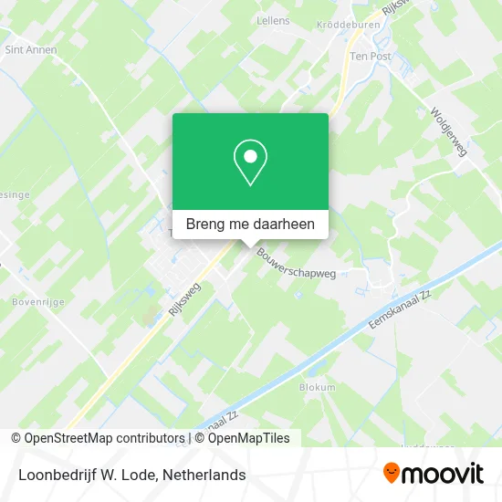 Loonbedrijf W. Lode kaart