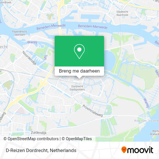 D-Reizen Dordrecht kaart