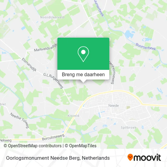 Oorlogsmonument Needse Berg kaart