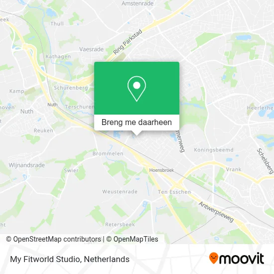 My Fitworld Studio kaart