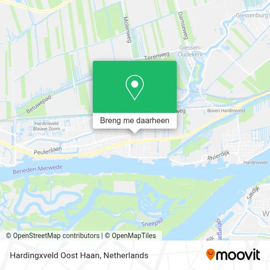 Hardingxveld Oost  Haan kaart