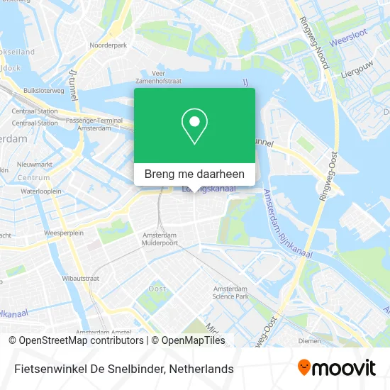 Fietsenwinkel De Snelbinder kaart