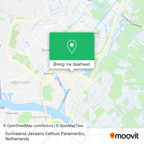 Surinaams-Javaans Eethuis Paramaribo kaart