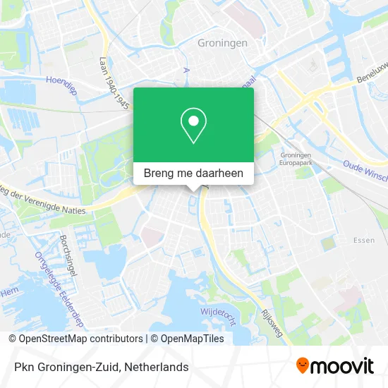 Pkn Groningen-Zuid kaart