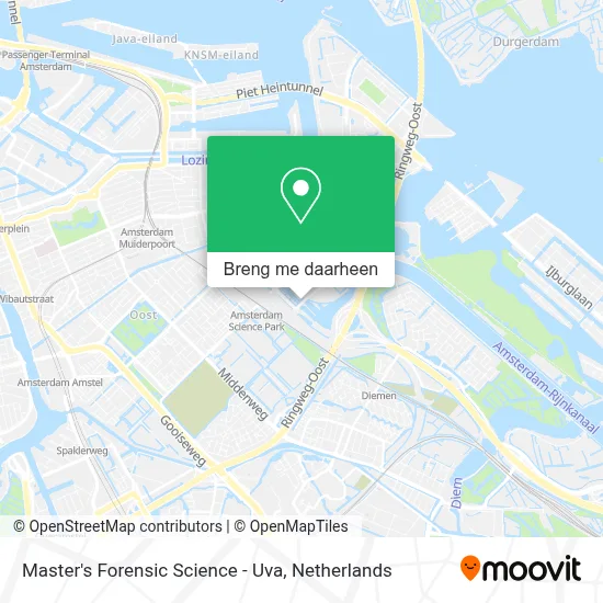 Master's Forensic Science - Uva kaart