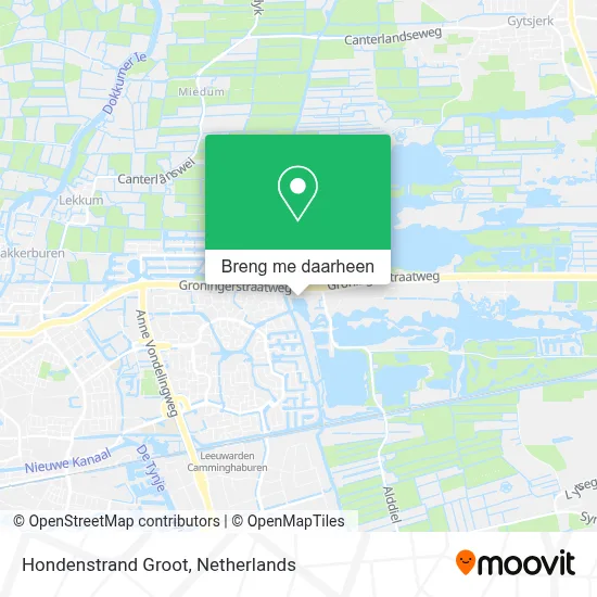 Hondenstrand Groot kaart