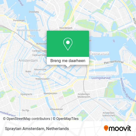 Spraytan Amsterdam kaart