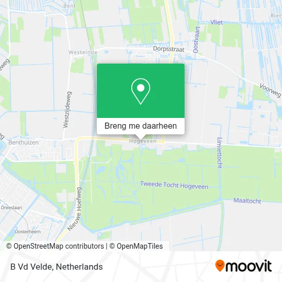 B Vd Velde kaart