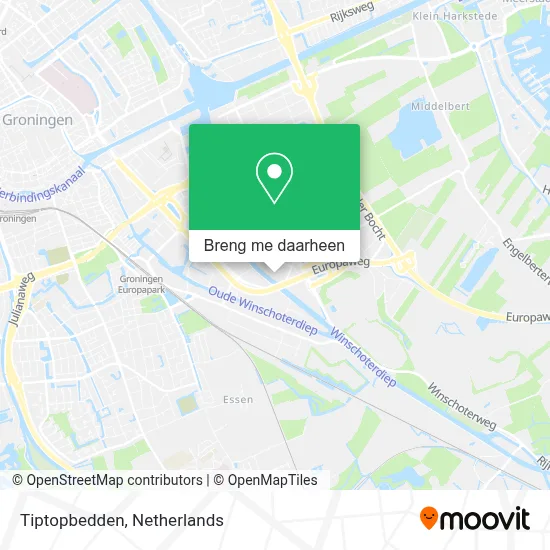 Tiptopbedden kaart