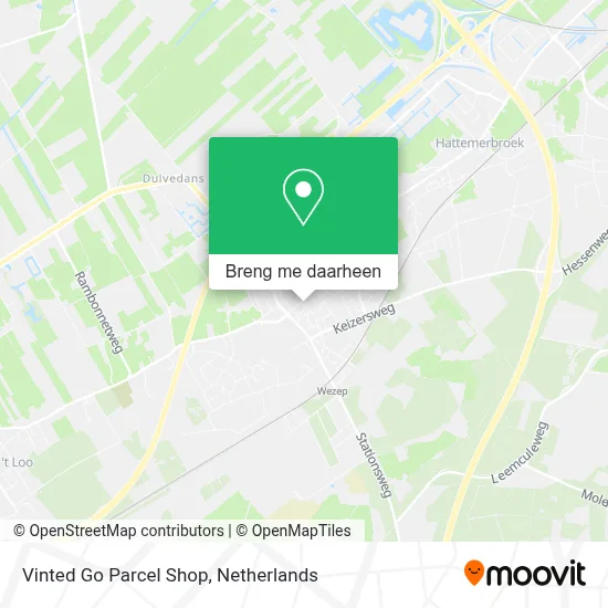 Vinted Go Parcel Shop kaart