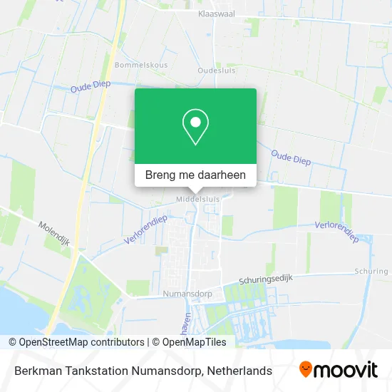 Berkman Tankstation Numansdorp kaart
