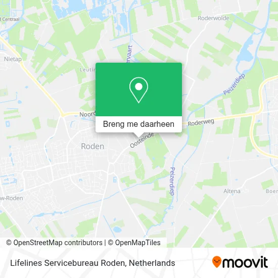 Lifelines Servicebureau Roden kaart