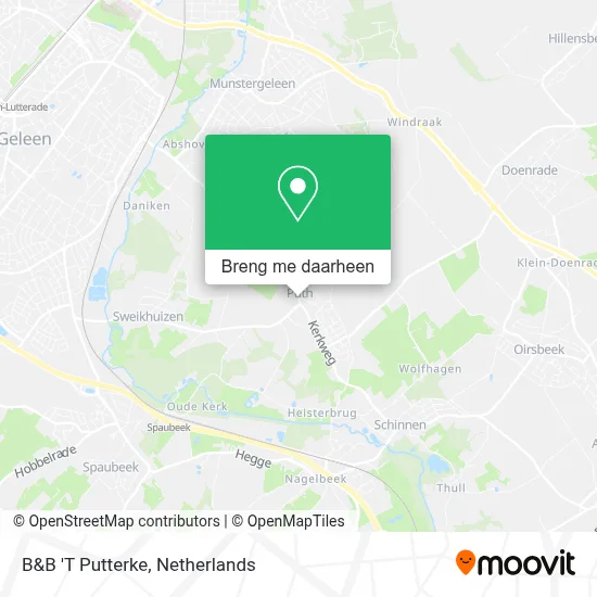 B&B 'T Putterke kaart