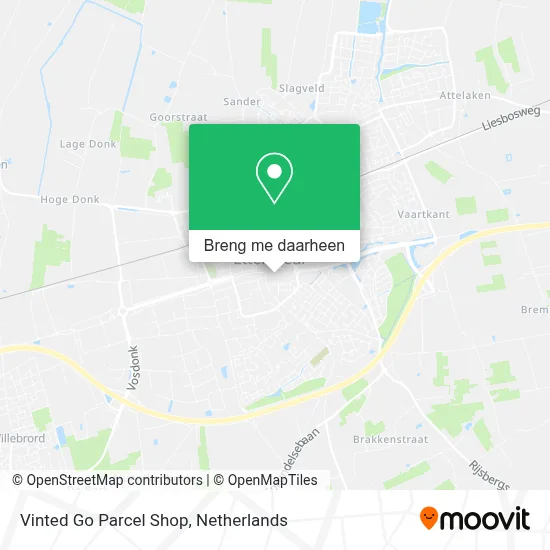 Vinted Go Parcel Shop kaart