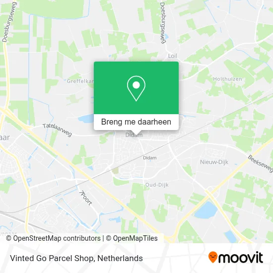 Vinted Go Parcel Shop kaart
