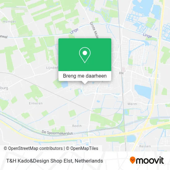 T&H Kado&Design Shop Elst kaart