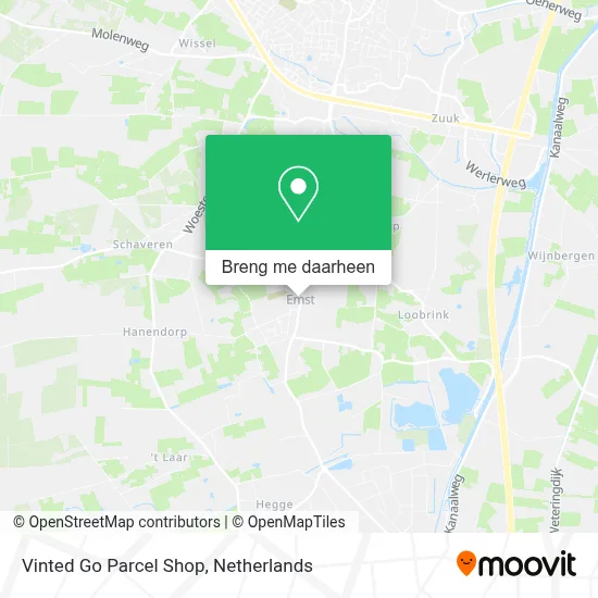 Vinted Go Parcel Shop kaart