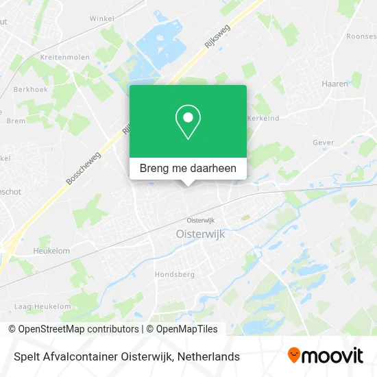 Spelt Afvalcontainer Oisterwijk kaart