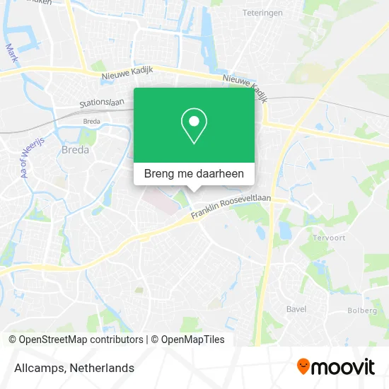 Allcamps kaart