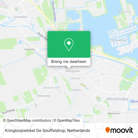 Kringloopwinkel De Snuffelshop kaart