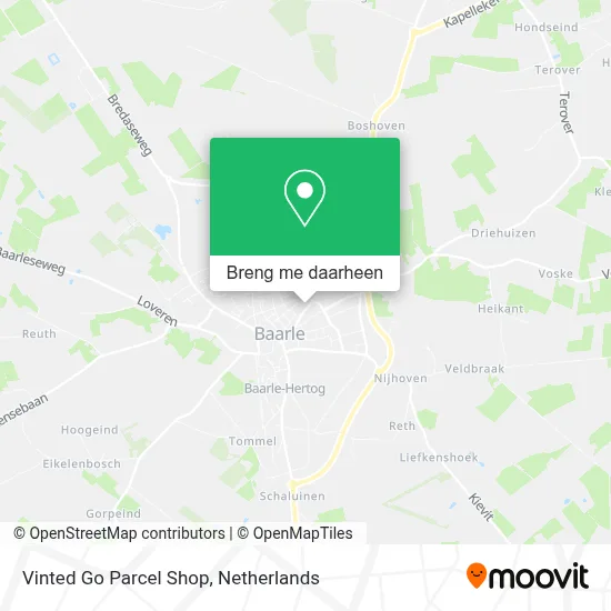 Vinted Go Parcel Shop kaart